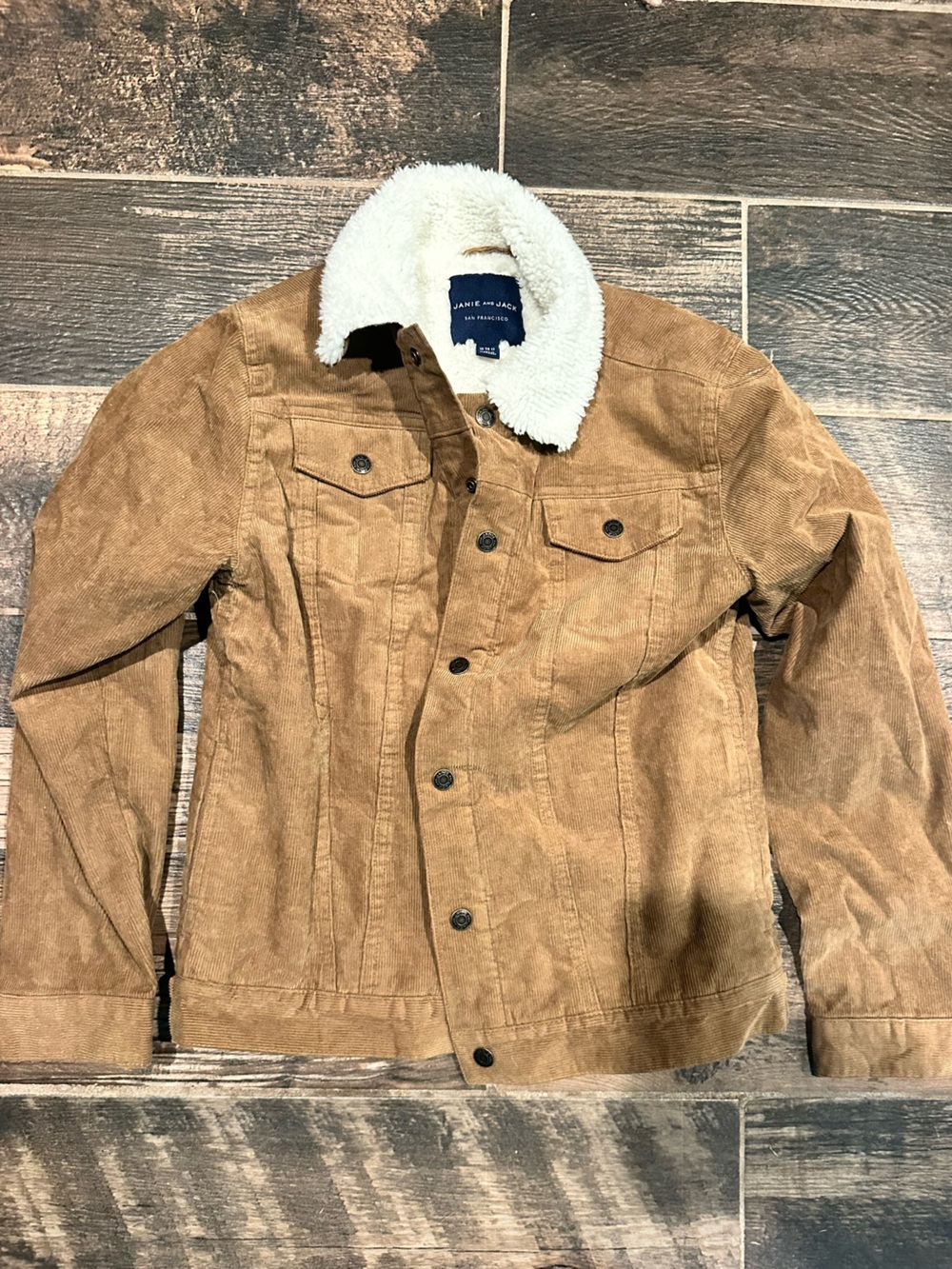 Janie and Jack Tan Corduroy Sherpa-Lined Shirt Jacket